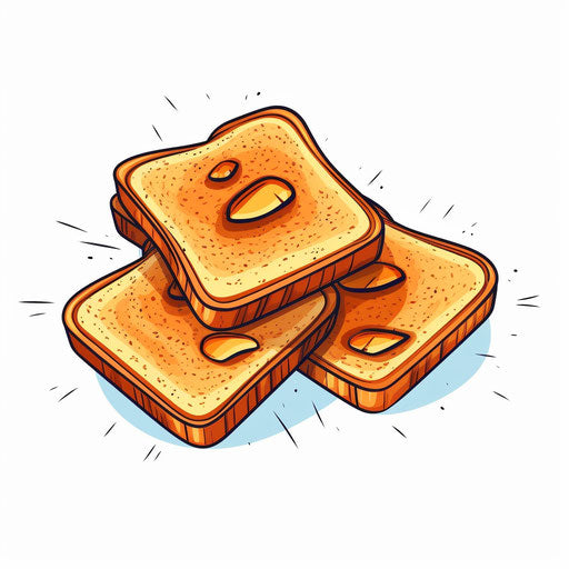 Minimalist style clipart of toast on white background