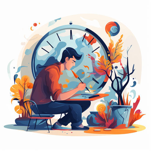 Activity time clipart in the style of Chiaroscuro Art, on a white background