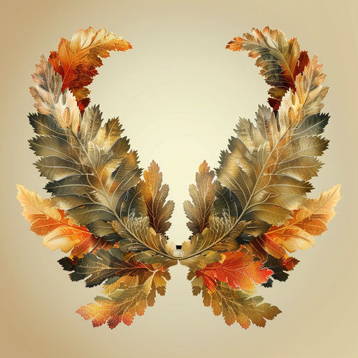 Illustration of fall with random flat background, monochrome palette