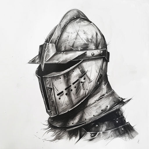 Medieval knight's helmet with a modern military twist