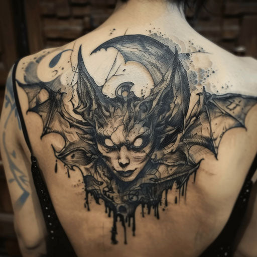 Tattoo symbols with dark surrealism, in the style of Gerald Brom