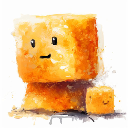 Sponge clipart in the style of oil painting, on white background