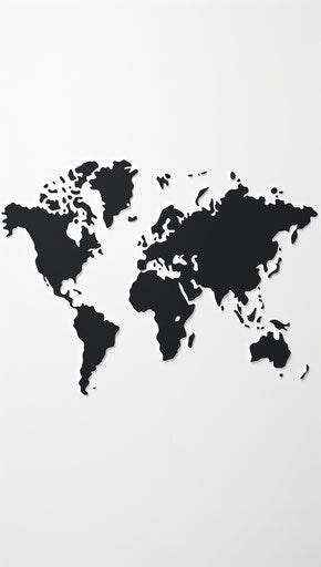 Black and white world map, stencil style, environmental, high definition 21:37