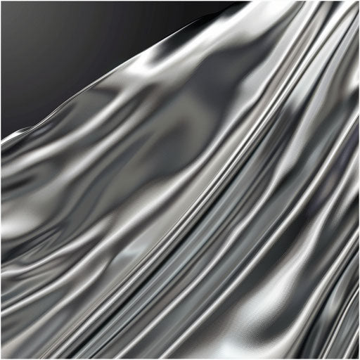 Realistic metallic cape on flat silver background