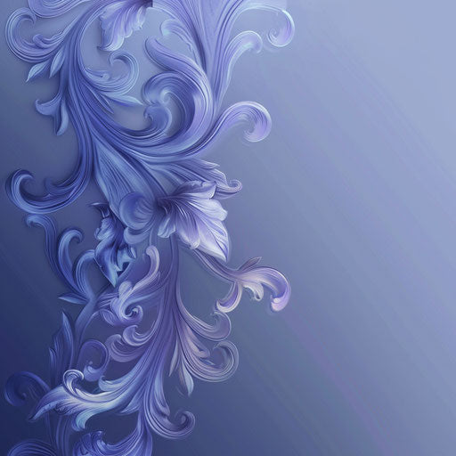 Realistic paint flourishes on flat indigo background