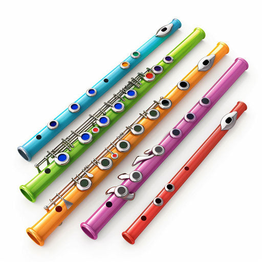 Flute clipart in a photo realistic style on white flat background
