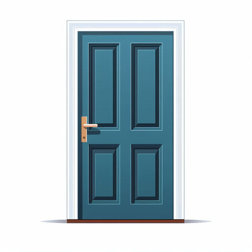 Door clipart in Minimalist style, on white background