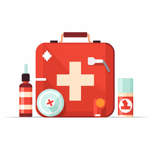 Minimalist style first aid clipart, on a white background
