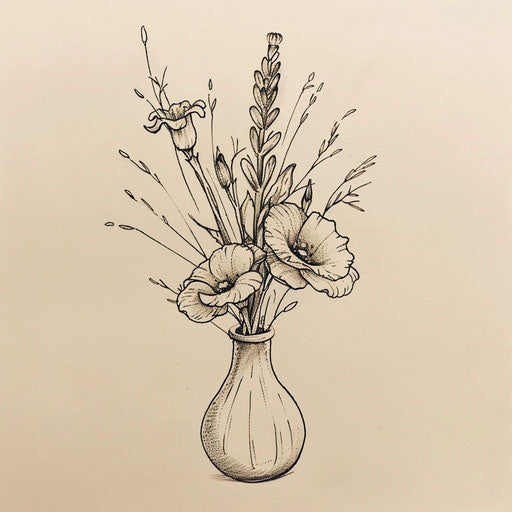 Birth flower bouquet in a simple vase