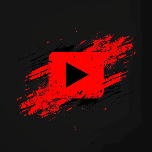 Bold logo for YouTuber with strong typography and bright red background