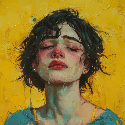 Emotion with a tear on its face