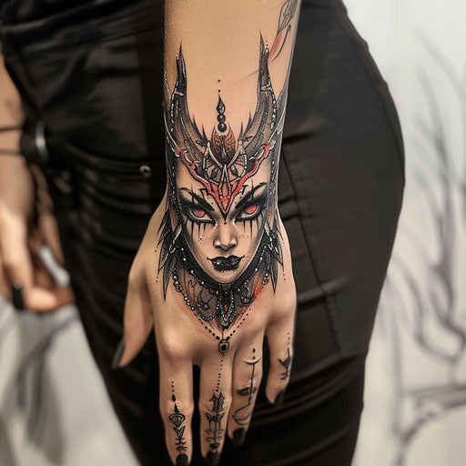 Wrist tattoos for women gothic elements, Gerald Brom style