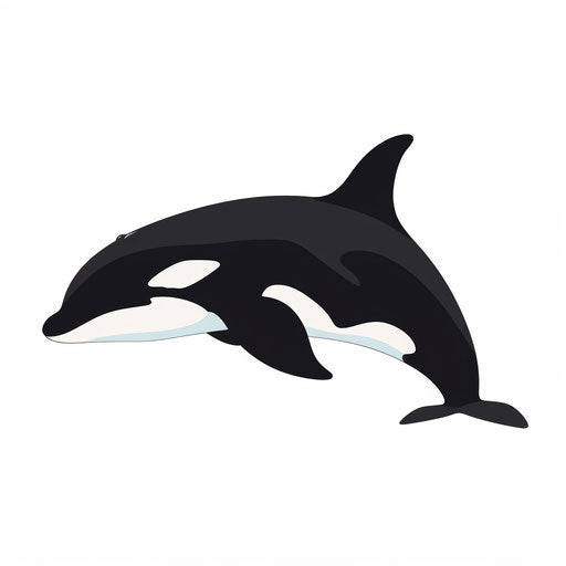 Orca clipart in the style of Minimalist, on a white background