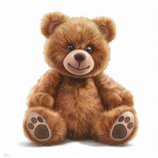 Realistic teddy bear with deep shadows and high detail