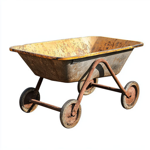 Realistic clipart of a garden wheelbarrow