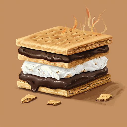 S'more Clipart with Random Background and Metallic Sheen