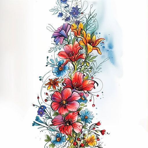 Bold Floral Tattoo Design Pack