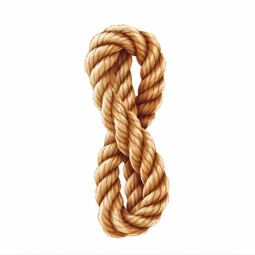 Minimalist rope illustration on white background