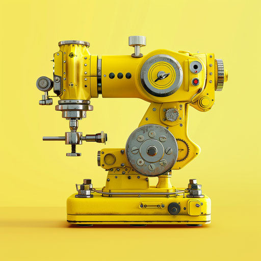 Photo realistic machine clipart on chartreuse background