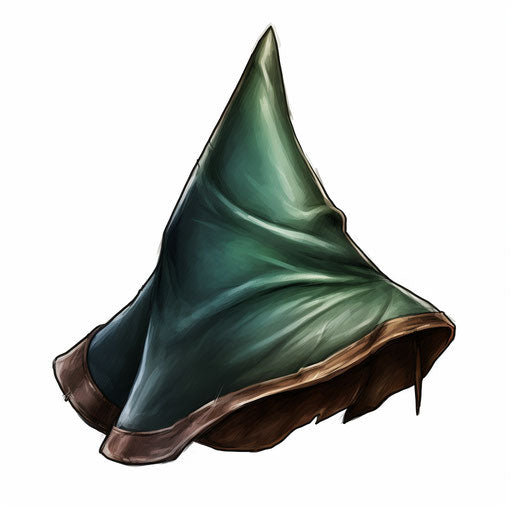 Elf hat clipart in the style of Chiaroscuro Art, on white background