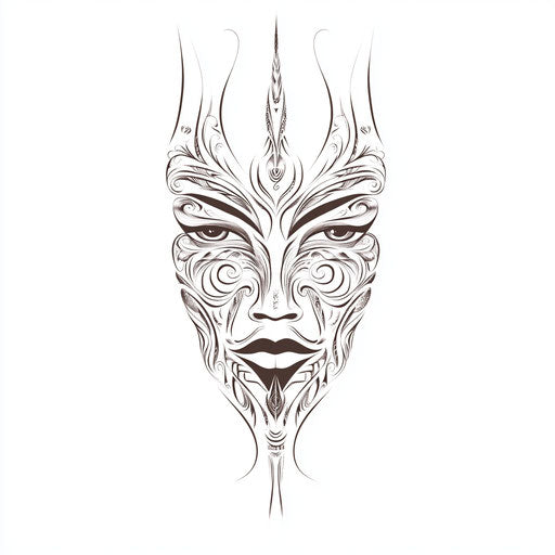 Maori Face Tattoo Tattoo Flash Set
