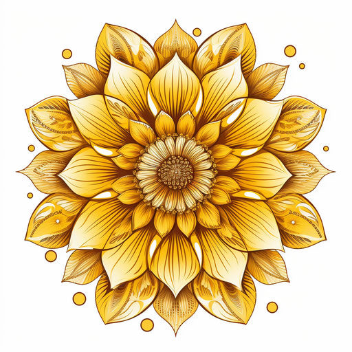 Sunflower vector illustration with elegant and intricate patterns