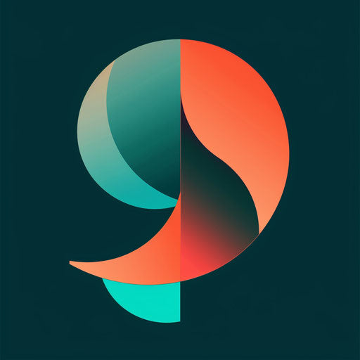 Modern logo with abstract shapes and vibrant gradient