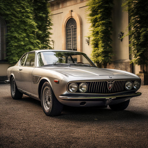 Classic silver Maserati Ghibli