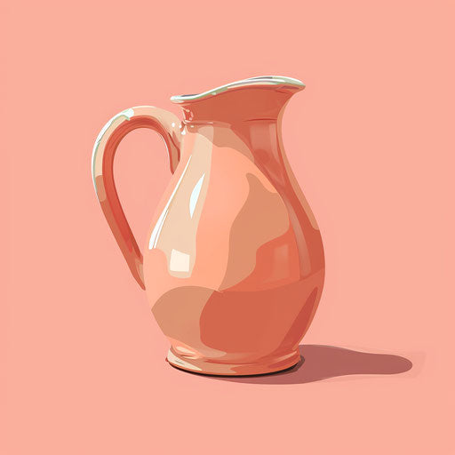 Realistic style jug clipart on pastel peach background