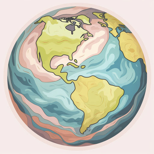 Illustration of Earth in Pastel Colors Art style