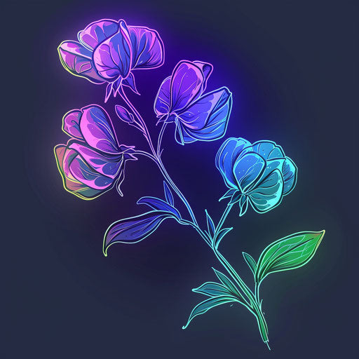 Hipster style sweet pea tattoo sketch with ironic twist