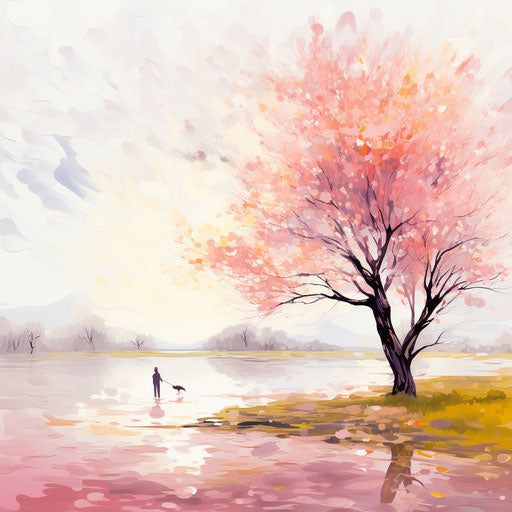 April clipart in the style of Impressionistic Art, on a white background