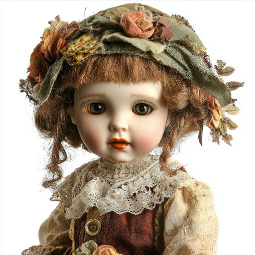 Realistic clipart of a doll, high-resolution, isolated