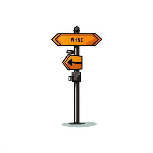 Street sign in Minimalist style, on white background