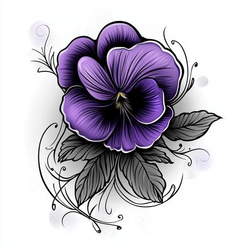 Premium Violet Flower Tattoo Tattoo Files