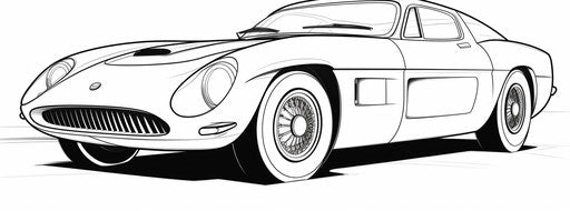 Coloring sheet image of car, stencil and spray paint