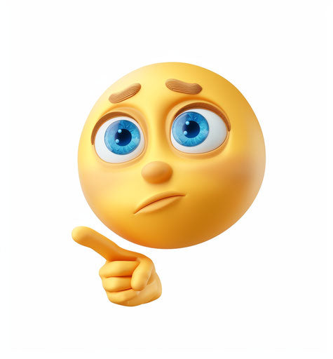 Pensive face with outstretched hand in yellow and blue eyes