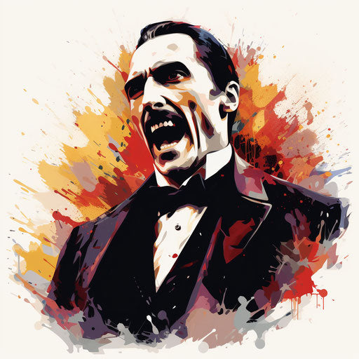 Dracula in Impressionistic Art style, white background