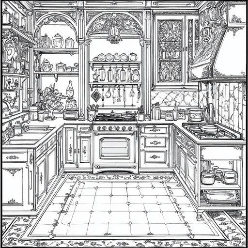 Printable Kitchen Coloring Pages Designs
