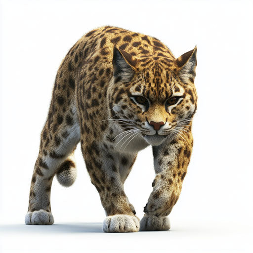 3D wildcat on flat white background, isolated clipart