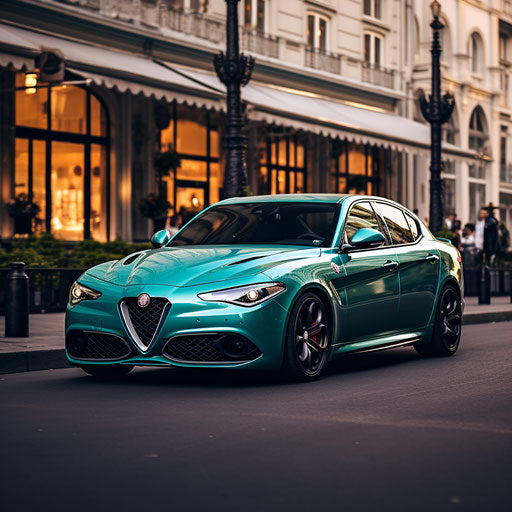 Classic Seafoam Green Alfa Romeo Giulia Quadrifoglio