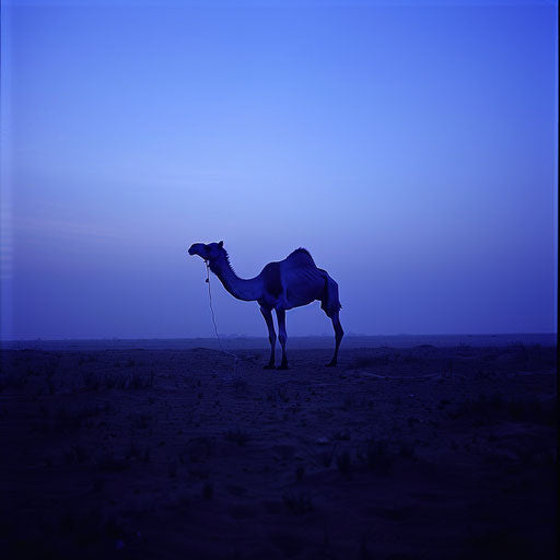 Camel silhouette at dawn
