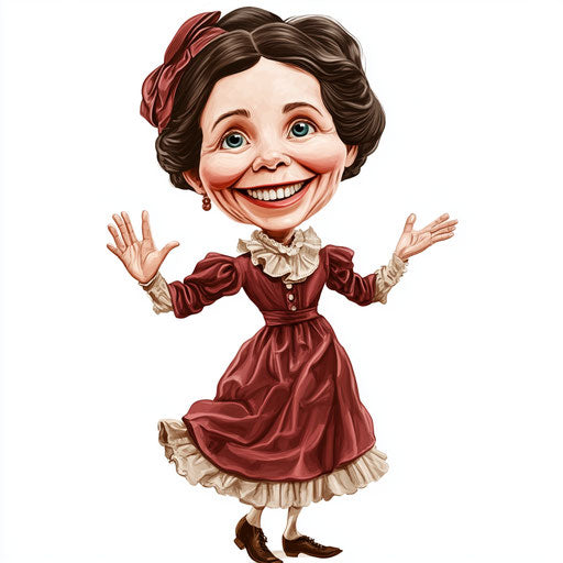 Customizable Clara Barton Caricature Clipart for Unique Creations