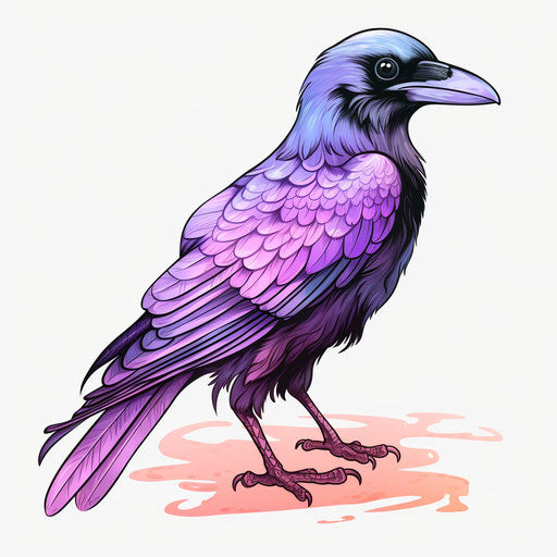 Crow illustration in the style of Pastel Colors Art