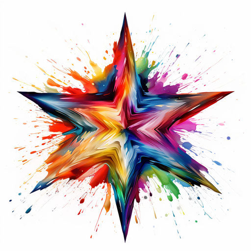 Star clipart png in the style of Oil painting on a white background