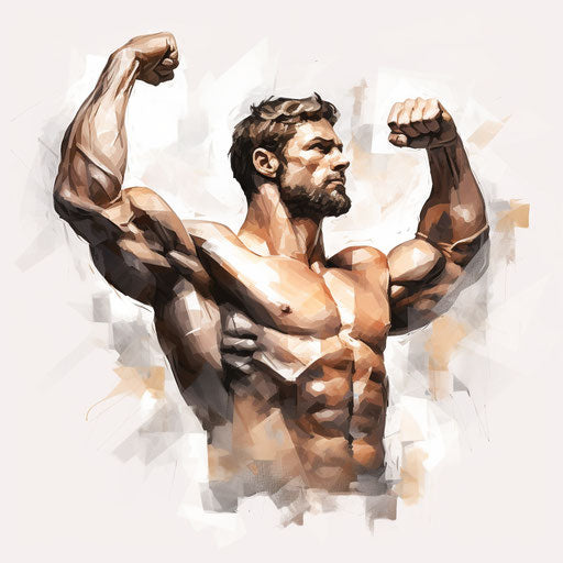 Strength clipart in the style of Oil painting, on a white background