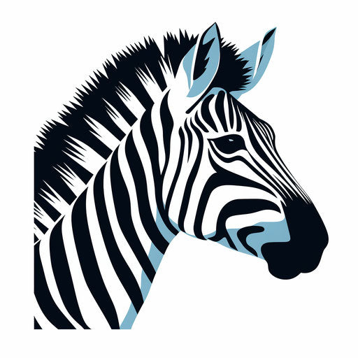 Minimalist style zebra illustration, on white background