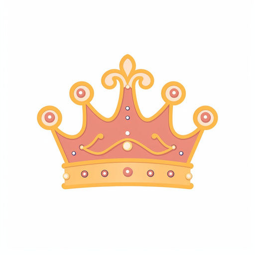 Princess crown in Minimalist style on white background