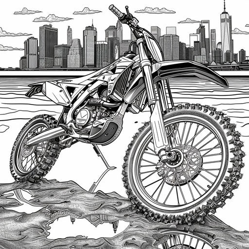 Child's Play & Skill: Dirt Bike Coloring Page