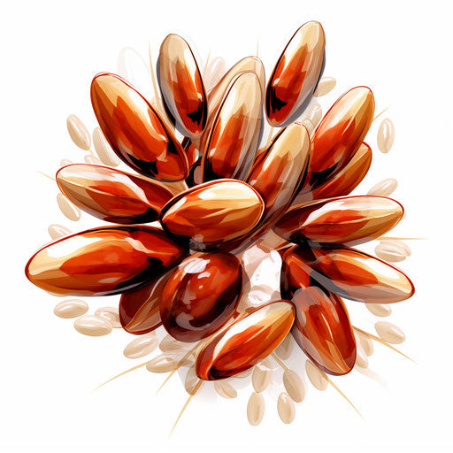 Seed illustration in the style of Oil painting, on a white background
